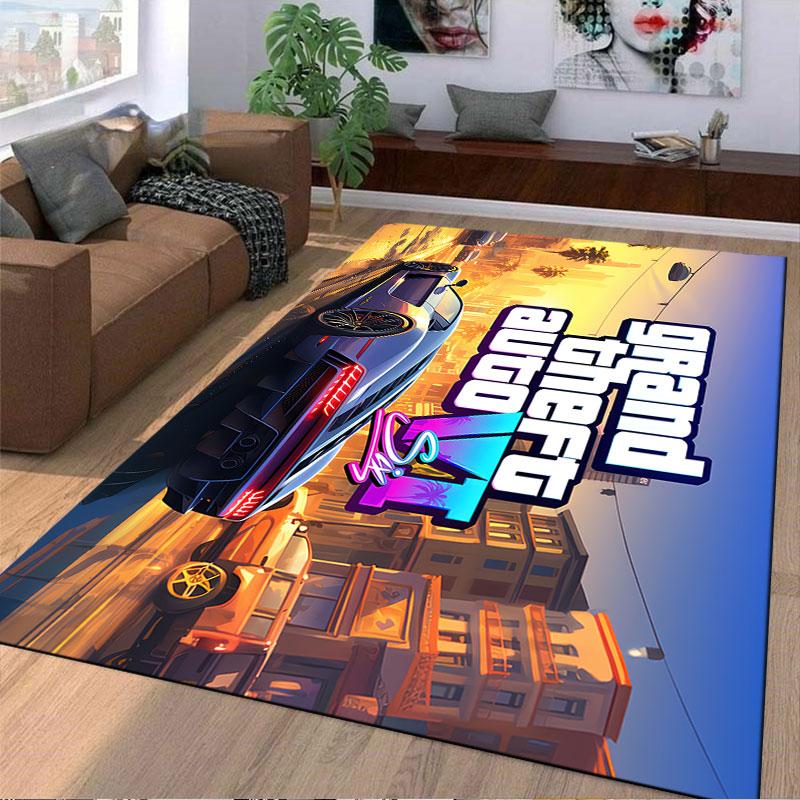 אמנות של Grand Theft Auto VI מתאימה כמחצלת מונעת החלקה לספה בסלון או בחדר השינה