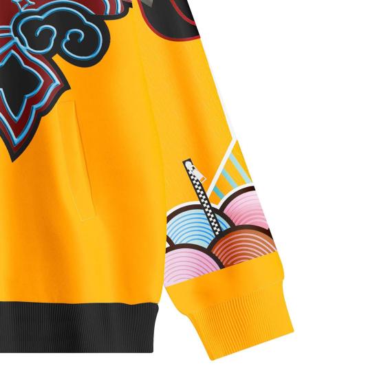 Demon Hunter Cosplay Jacket for Teens Zippered Baseball Jacket Bomber Coat Printed Fall Winter Costume for Role-Play Daily Wear