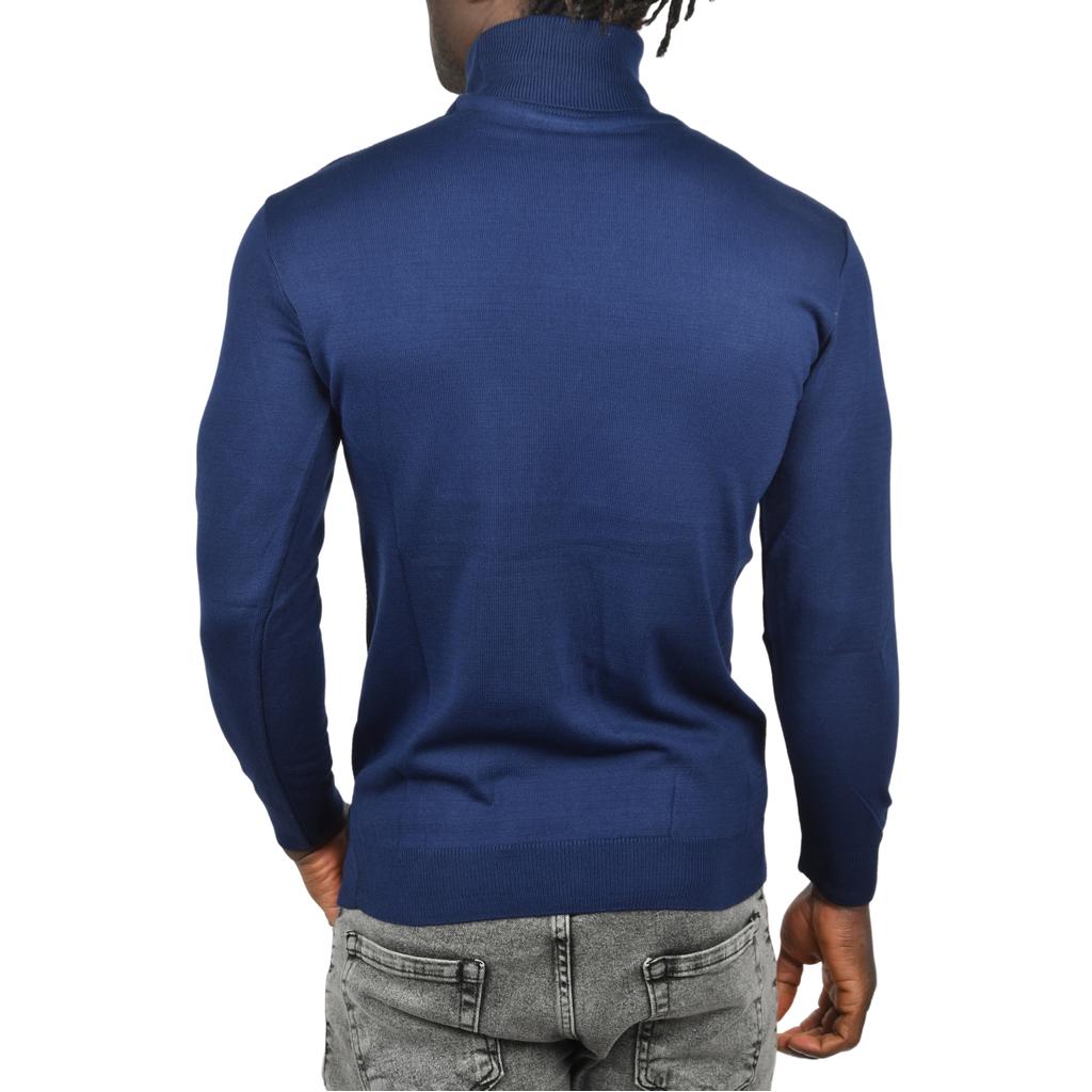 DeepSEA Slim Fit Baklava Desenli Tam Balıkçı Yaka Boğazlı Triko Balıkçı Yaka Kazak 2505507