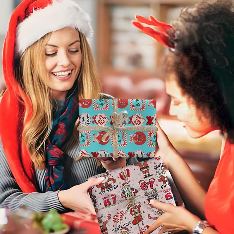 67 Christmas Wrapping Paper, 6 7 Wrapping Paper, 67 Funny Christmas Gift Wrap For Kids, Santa 67