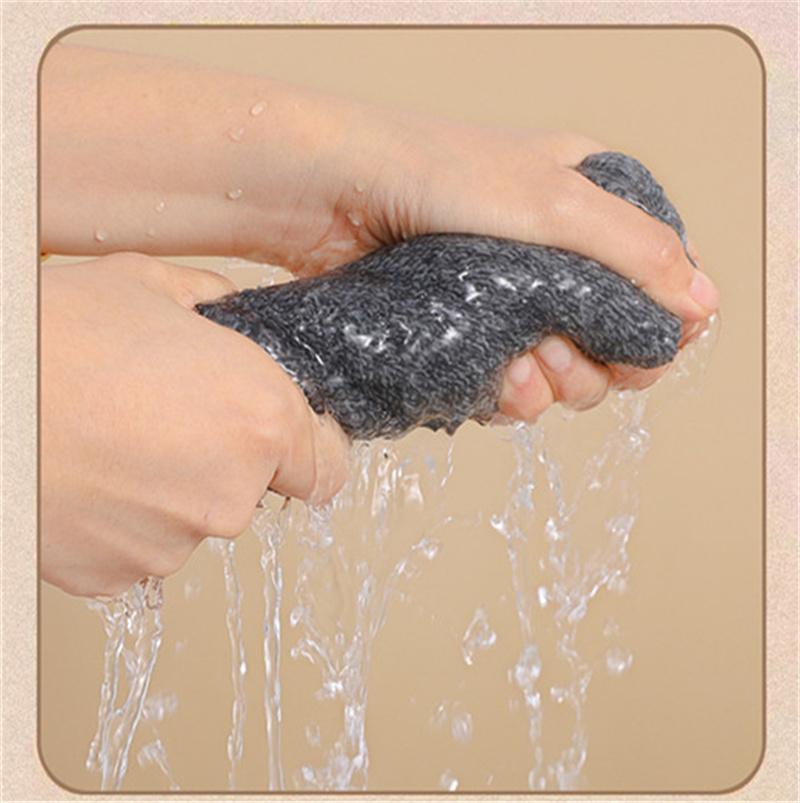 1/20 Stück Grau Bambuskohle Verdickt Super Saugfähig Spültuch Ölbeständig Küchenwischtücher Mikrofaserreinigungstücher