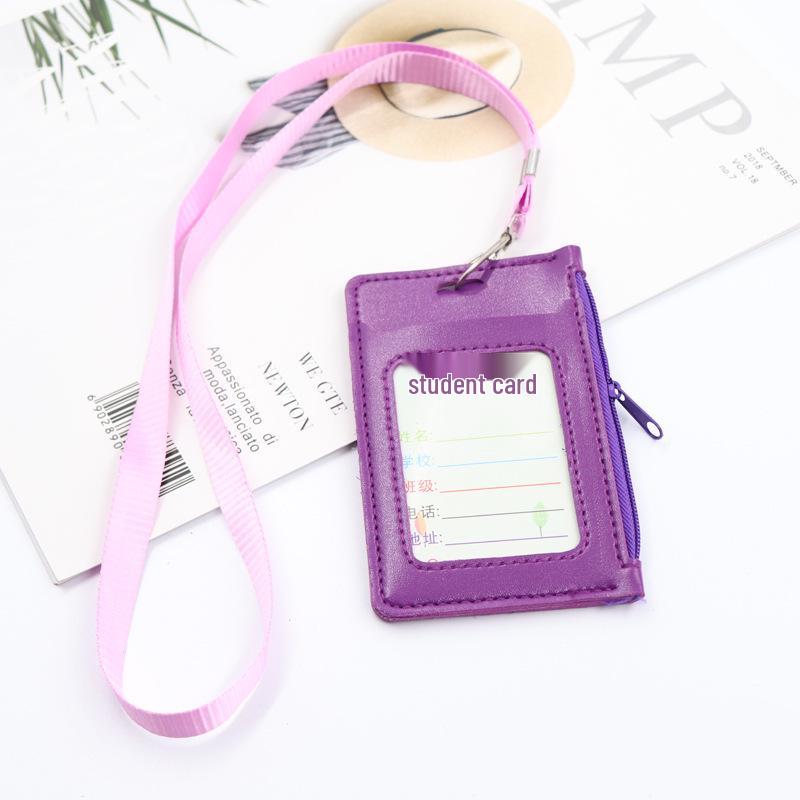 Leder Lanyard Kartenhalter für Studenten - Reißverschlussdesign, passend für Zugangs-, Bus- und Ausweiskarten