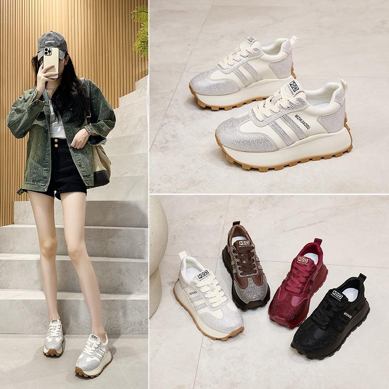 Herbst Sport Plattform Freizeit Board Schuhe Leder Klassisch Retro Vielseitig Forrest Gump Trainingsschuhe Erhöhend Papa Schuhe Frauen