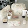 Black White Floral 3pcs/set Cosmetic Bag Women Fashion Portable Travel Large Capacity Toiletry Cosmetic Storage Bag Organizer