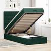 Exclusive House - Ottoman Bed Frame with Dark Green Mattress 90x200 Cm Velvet