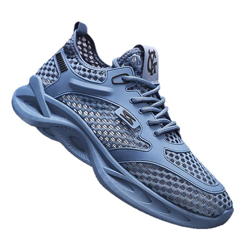 Breathable Summer Empty Mesh Men's Shoes Lightweight Men's Engraved Sports Trendy Shoes Casual Shoes Outdoor Hole Mesh Shoes