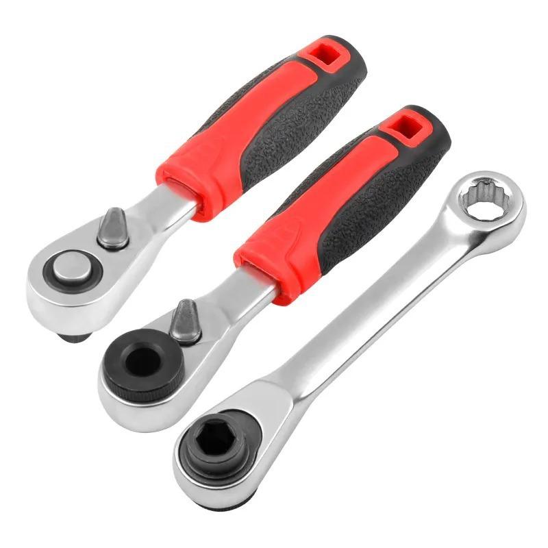 Mini 1/4" Ratchet Wrench Double Ended Quick Hex Torque Spanner Set Rod Screwdriver Bit Tool Socket Ratchet Handle Wrench