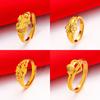 Gold Plated Women'S Open Adjustable Ring Lucky Transfer Flower Finger Ring For Women Wedding Bride Jewelry Accessories