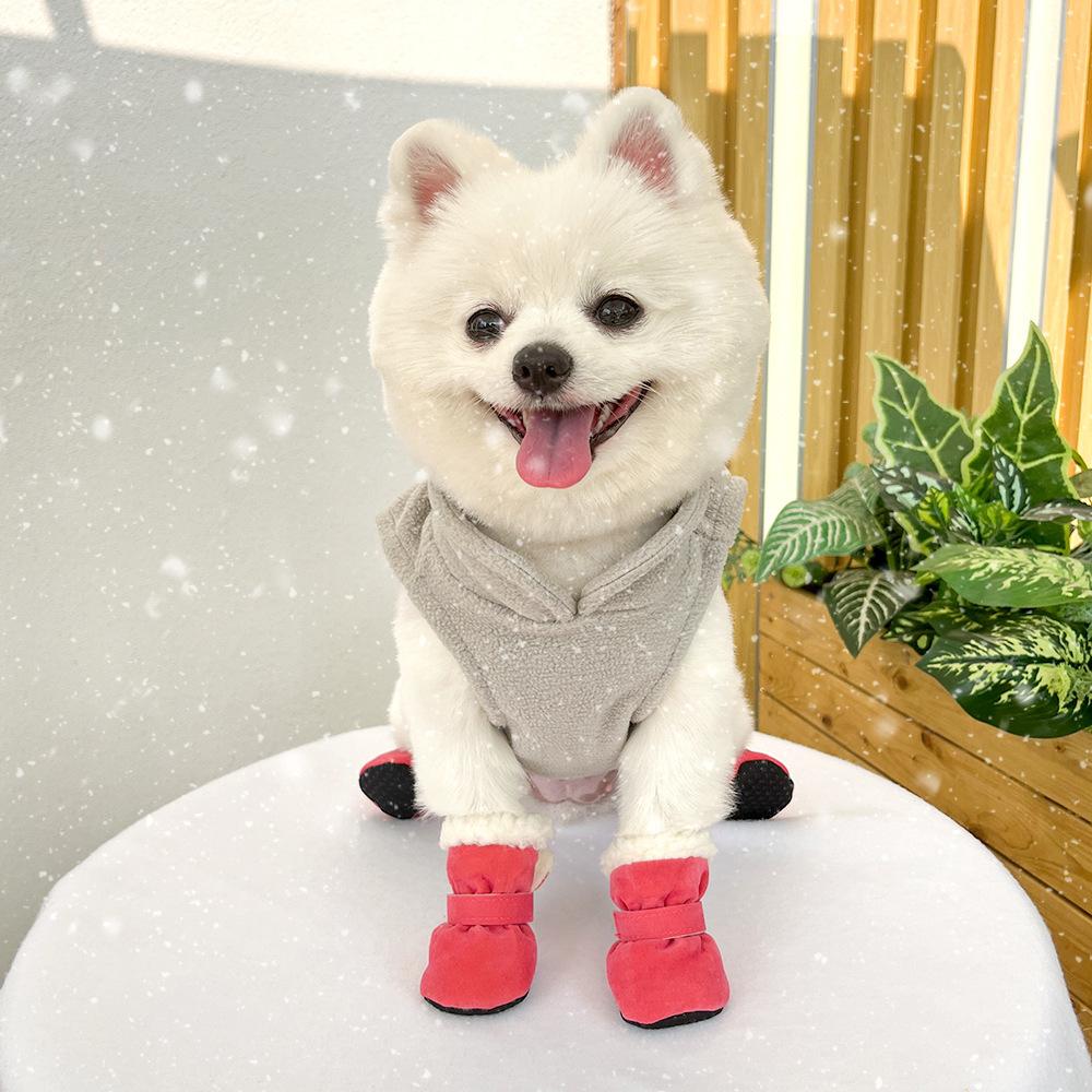 Dog Shoes for Small Dogs Anti-Slip Dogs Boots & Paw Protector for Winter Snowy Day Pet Cat Puppy Dog Shoe for Indoor Hardfloors