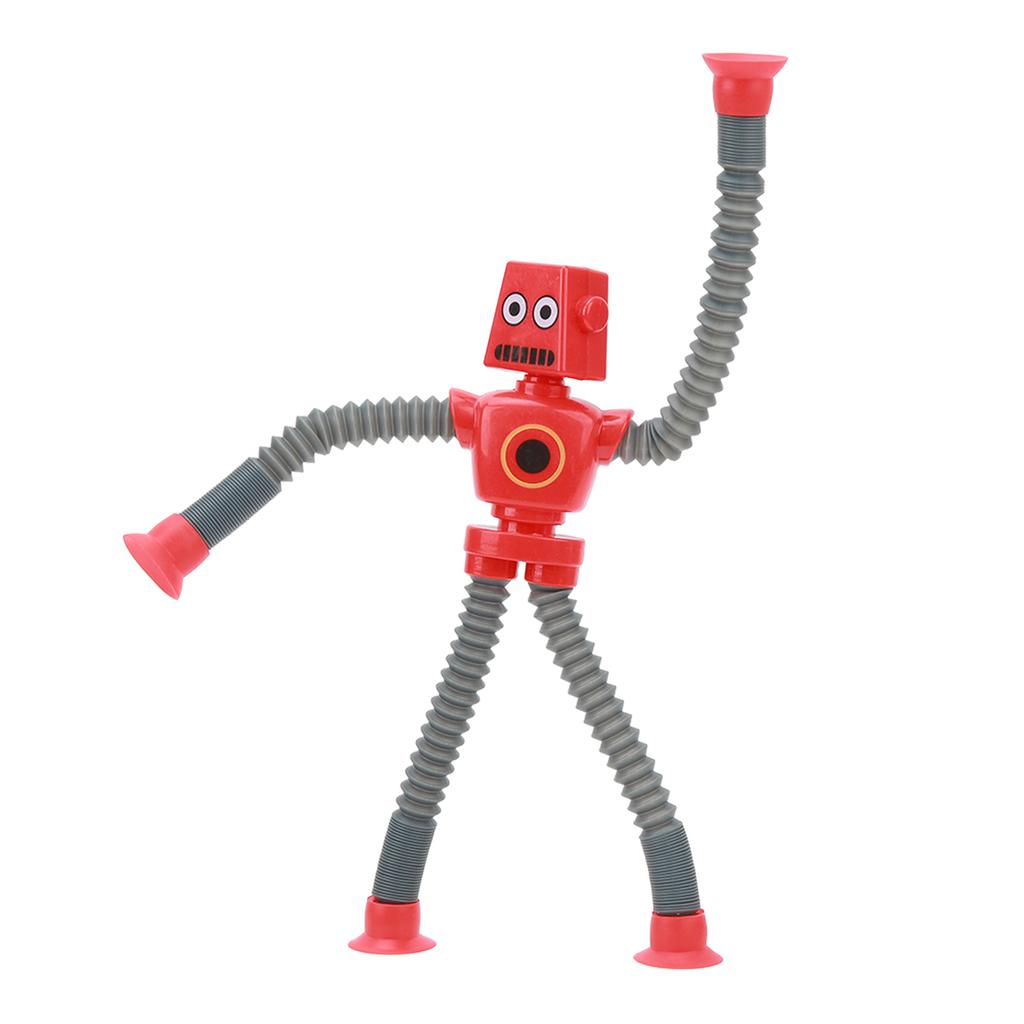 4PCS Telescopic Suction Cup Robots Toy Plastic Flexible Cartoon Puzzle Suction Cup for Boys Girls