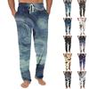 Men's Halloween Print Knit Pajama Pants with Pockets, Casual Sleep Pants for Home