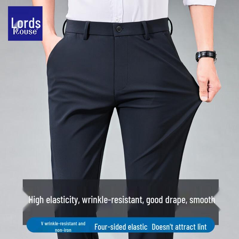 Luozi Men s Elastic Straight Casual Business Pants 31/170/78A