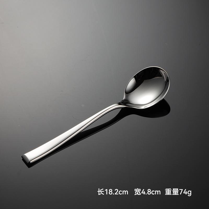 Forged 304 stainless steel square handle oblique western tableware knife and fork spoon hotel heavy main meal knife and fork