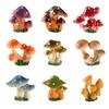 Mini Resin Mushroom Figurine Tiny Bonsai Craft Decoration Small Lawn Fairy Garden Ornament for Indoor Outdoor Terrarium DIY Craft Home Tabletop Micro