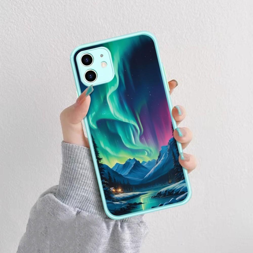 Beautiful Northern Lights Phone Case For IPhone 14 11 12 13 Mini Pro Max 8 7 Plus X XR XS MAX Translucent Matte Cover