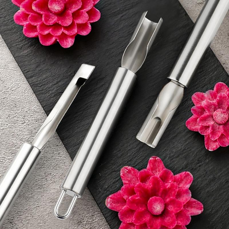 1/3Pcs Carving Tool Stainless Steel Carving Knife Fruit And Vegetable Carving Knife Semicircle Water Drop Petal Shape