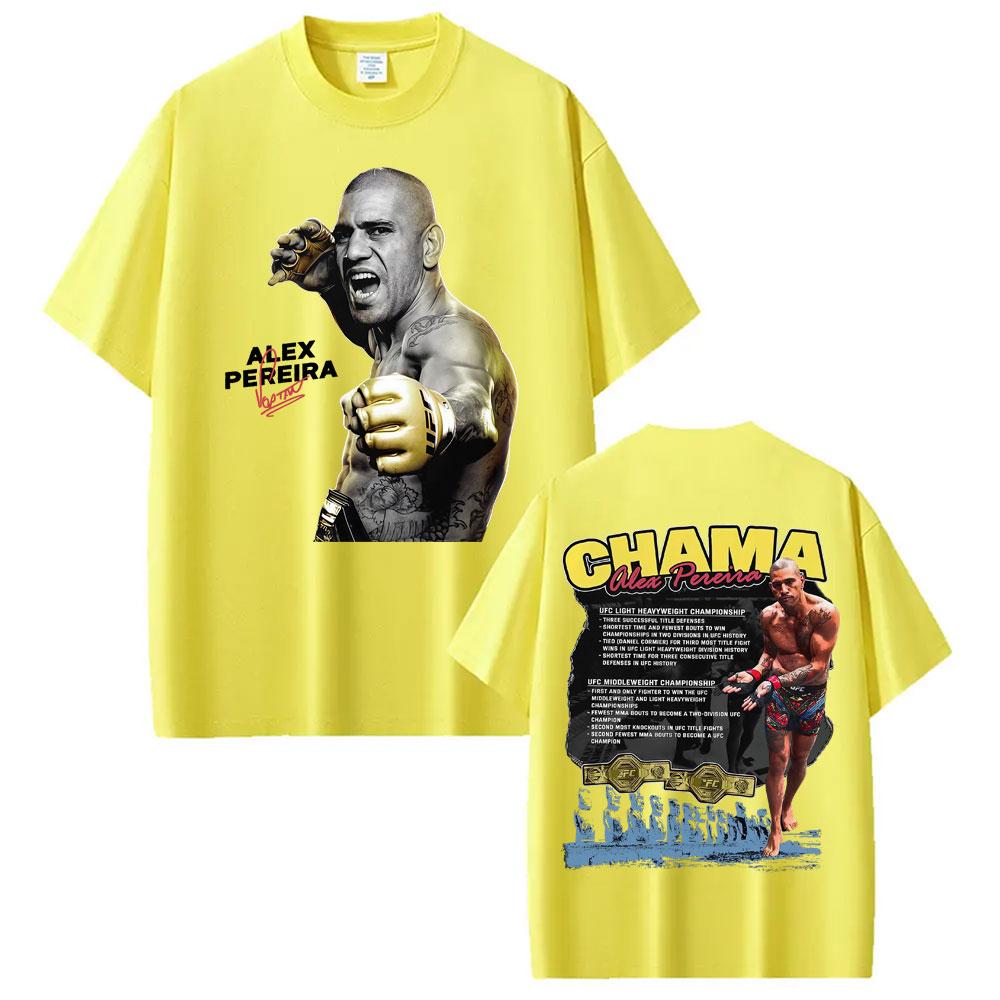 Tricouri cu Imprimeu Față-Verso Limitat Chama Alex Pereira Unisex Femei Harajuku Estetică Violență Tricouri Goticice Tricou 100% Bumbac