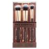 3Pc Face Brush Set Soft Touch Waved Handle Lightweight Precision Buffing Foundation Round Powder Flat Setting Powder Vegan