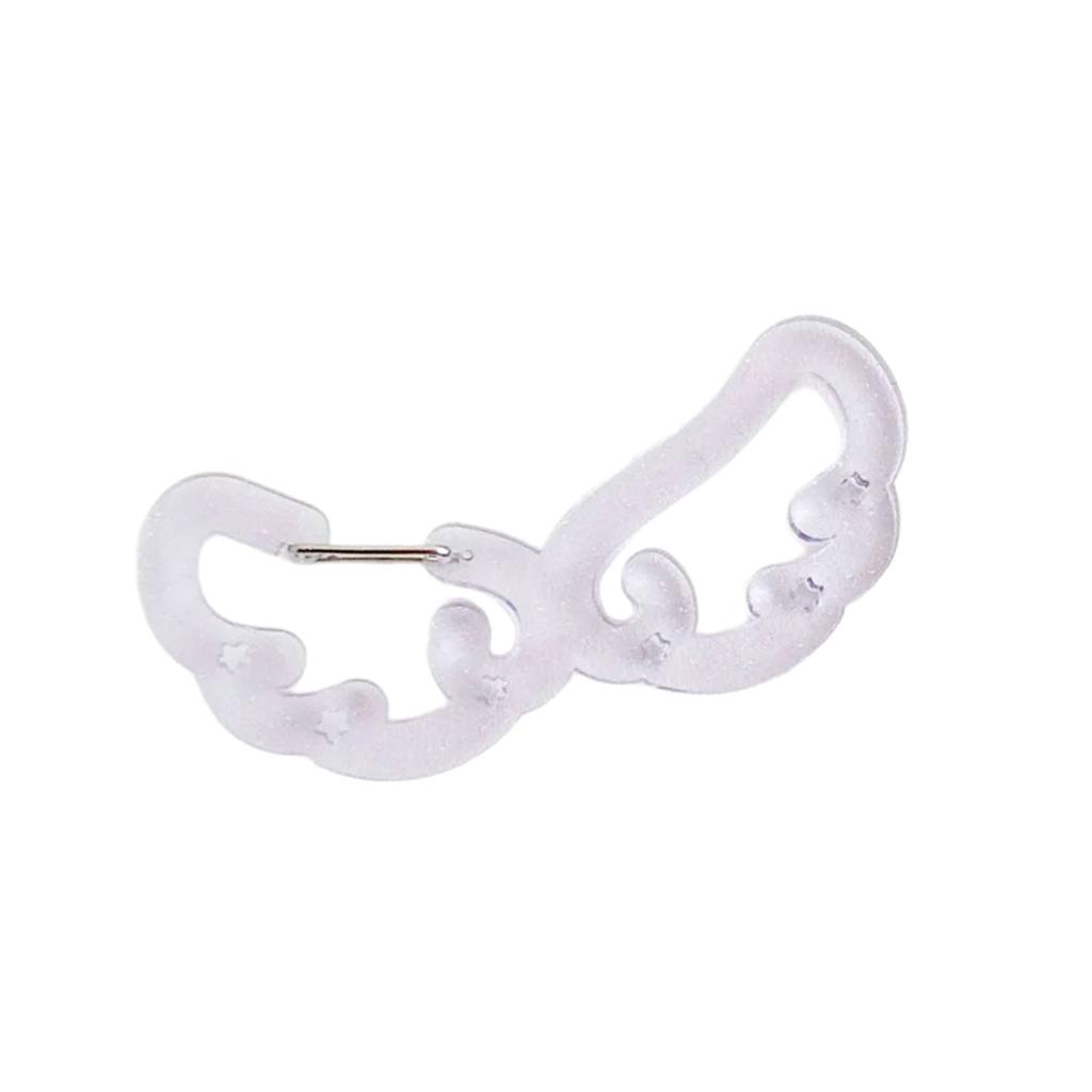 Acrylic Wing/Stars Shape Carabiner Hook Clips Card Holder Keychain Portable Outdoor Keyring Hook Backpack Pendant Gifts