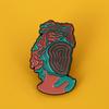 Minimalist Enamel Roman Head Brooch - Zinc Alloy