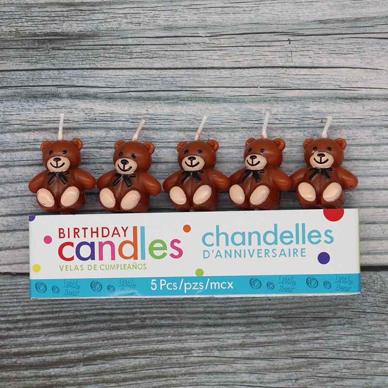 

Свеча Медведь Галстук-бабочка Мультяшный Милый Украшение для вечеринки Коричневый 5 штук Свеча для торта AS238-5 bear candle