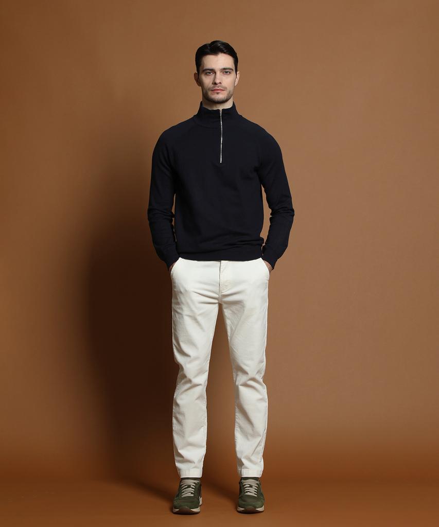 Panicale Navy Soft Side Half-Zip Knit