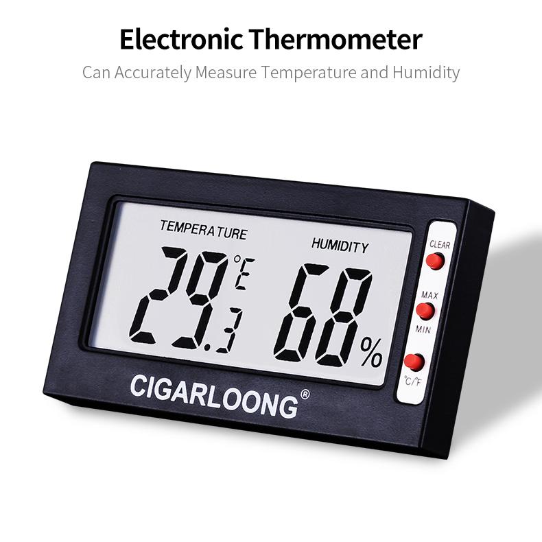 CIGARLOONG Mini Digital Fahrenheit Grad Anzeige LCD Hygrometer Thermometer für Zigarrenkisten Fälle/Luftbefeuchter für Zigarren