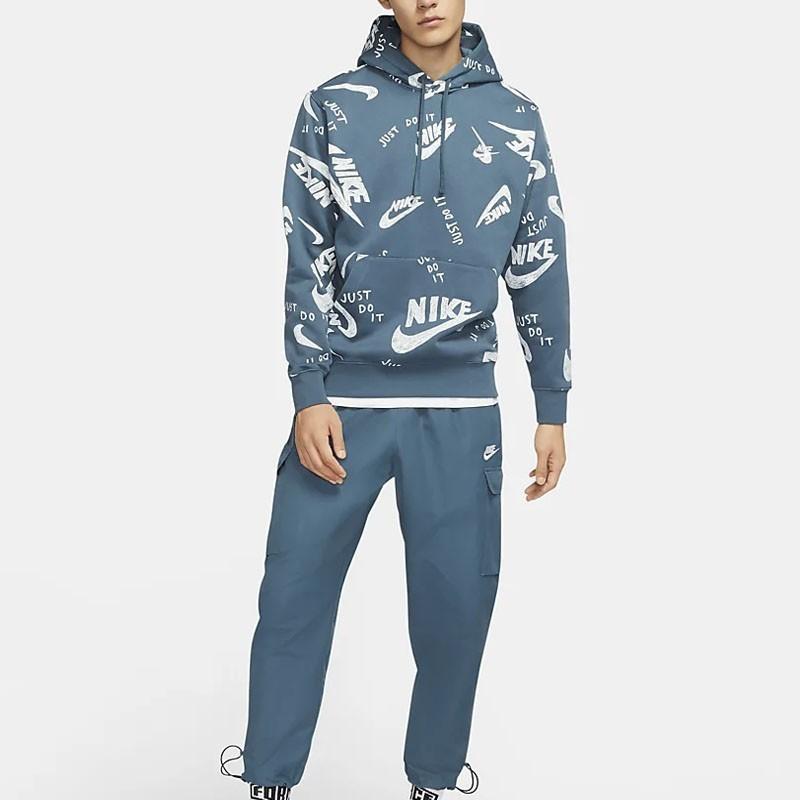 Nike Sportswear Club Pullover Hoodie Men Tops Grey Green CU4342-058