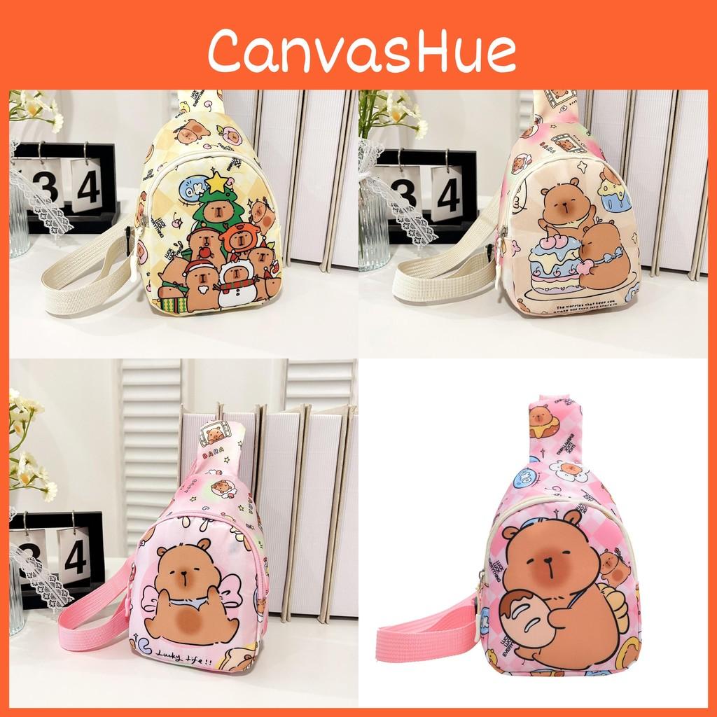 Capybara Preschool Children Nylon Crossbody Bag Animal Pattern Everyday Design