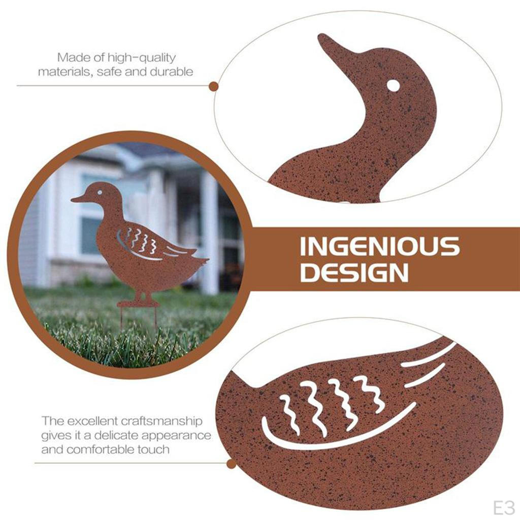 Decoration 4 Pieces Outdoor Yard Metal Ducks