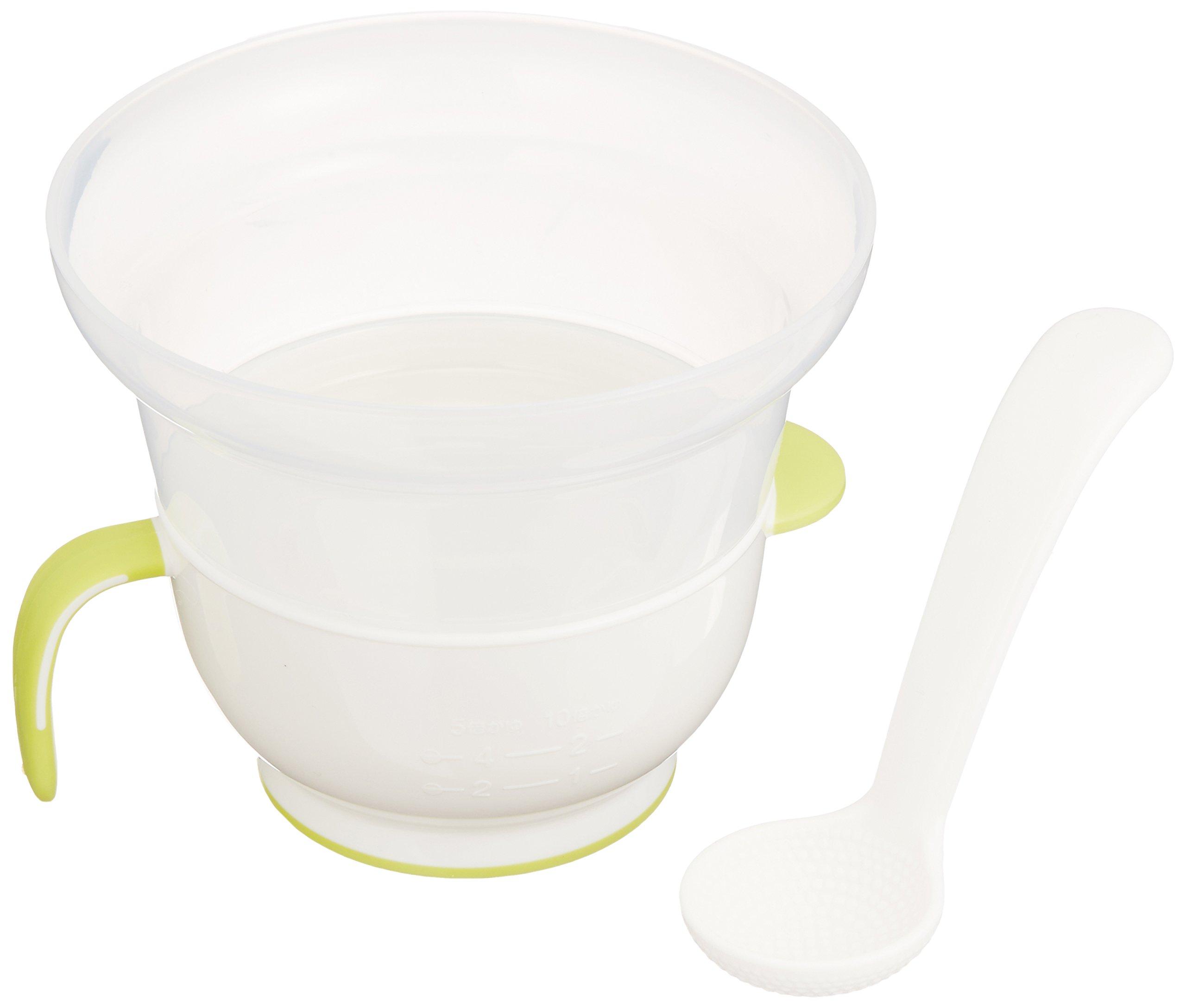 

Richell Microwave Porridge Cooker E with Spoon, Embossed, Microwave Safe, 4 Minutes