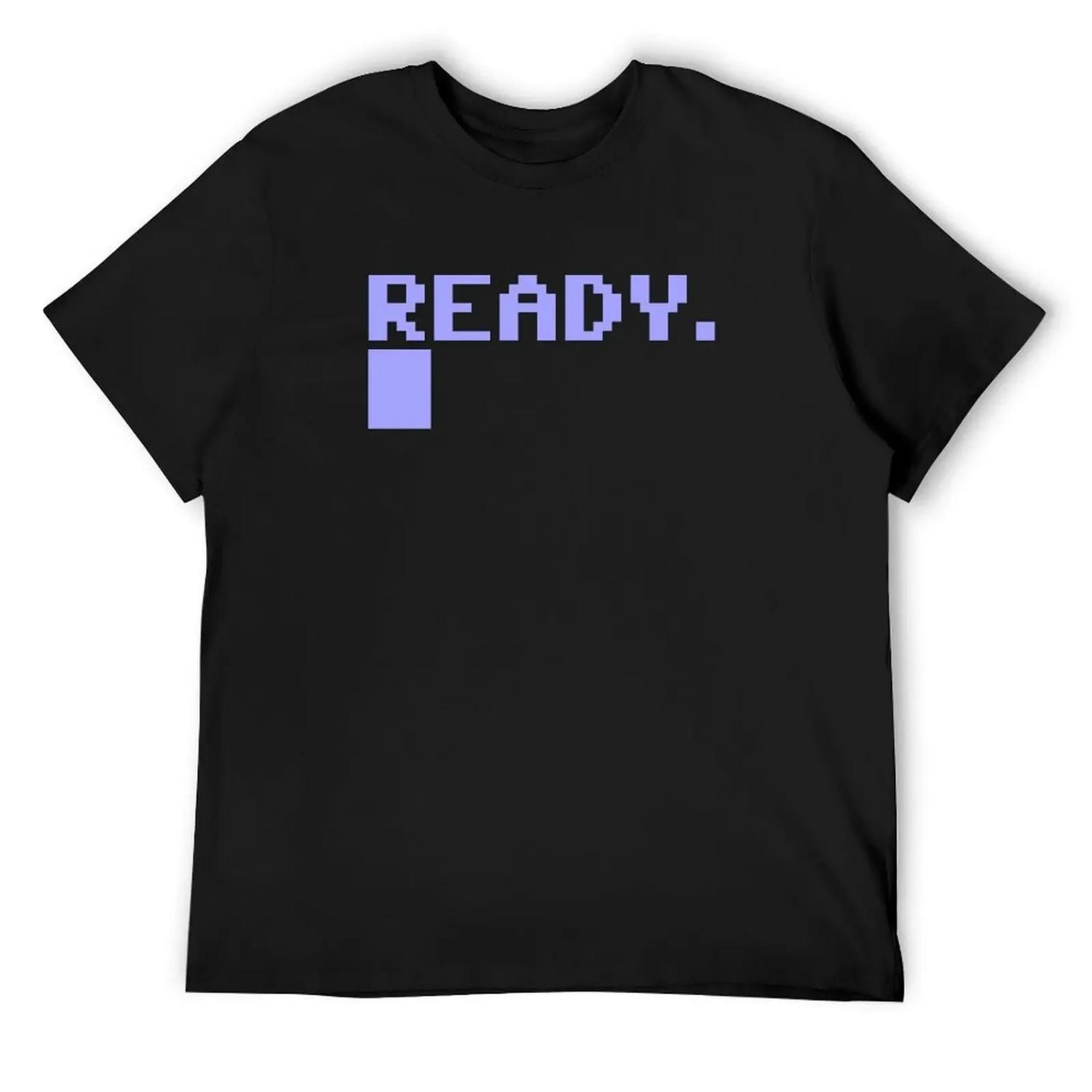 Commodore C64 Ready T-Shirt shirts graphic tees gifts for boyfriend quick-drying plus size clothes outfits for men S чёрный