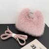 New Autumn Winter Faux Fox Fur Box Clutch Bag Elegant Fluffy Evening Bag High-End Fur Shoulder Bag for Women
