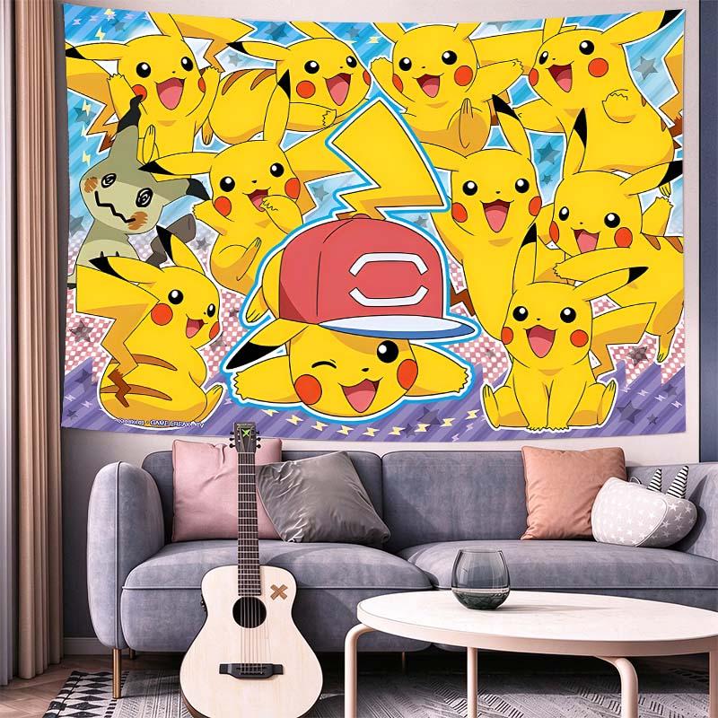 Pikachu Pokémon tapestry,Pikachu Pokémon Card,Anime Tapestry,livingroom Bedroom Large Wall Hanging,gameroom Art 5