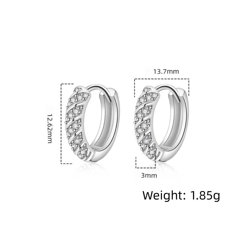 925 Silver Earrings Twisted Diamond Earrings Women's Fashionable Simple Birthday Party Wedding Anniversary Jewelry Gift