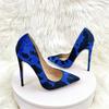 Hot Selling Sexy Leopard Print Suede High Heels Blue Black Gradient Suede 12CM Slim High Heels Women's High Heels D Sma