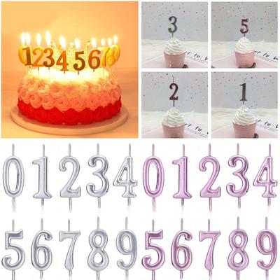 1 Peça 0-9 Suprimentos para Festa Enfeites Decoração de Cupcake Topper de Bolo Velas Numéricas Feliz Aniversário