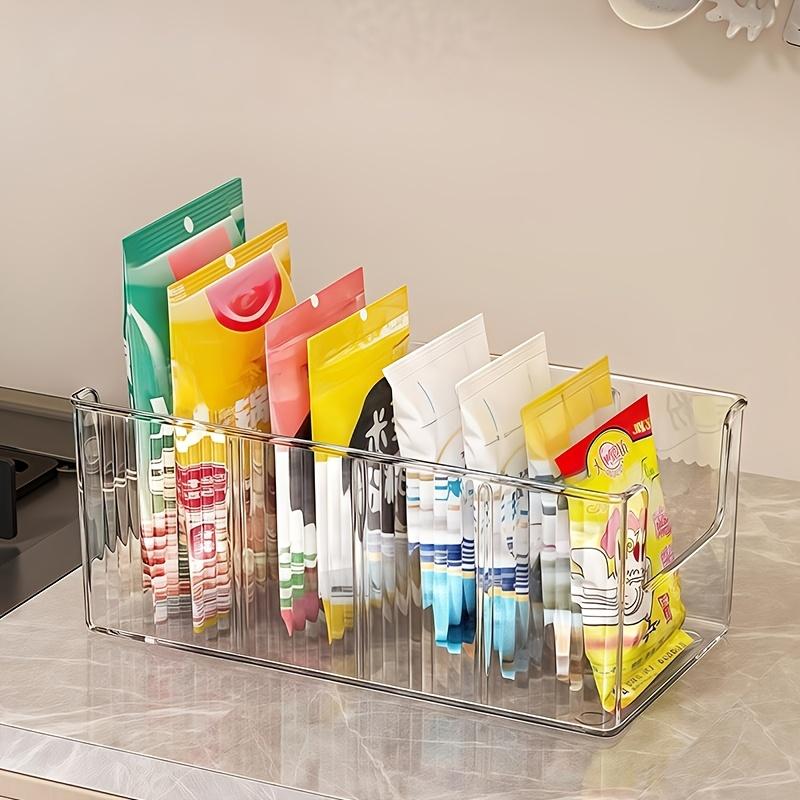 1pc Transparent Spice Storage Basket with Removable Dividers - Multi-purpose Kitchen Organizer, Suitable for Spices, Snacks, and Small Items - прозрачный