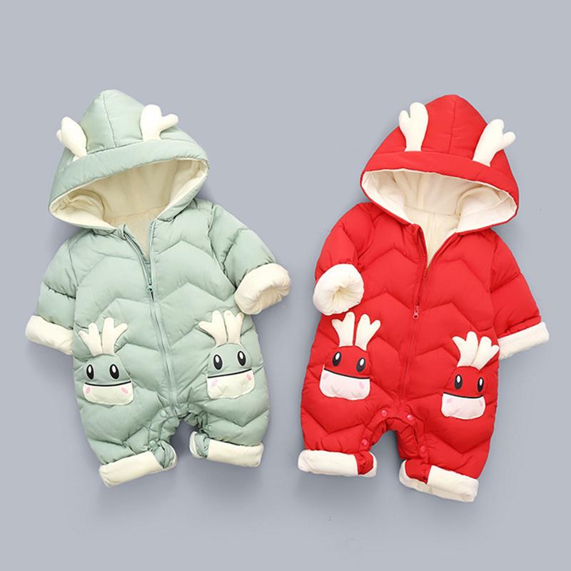 Warm Baby Coat Winter Hooded Mantle Rompers Thick Outfit Jumpsuit Overalls Snowsuit Children Boys Clothing Kids Clothes