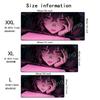 Melancholic Girl Mouse Pad Large Computer Office Game Table Mat Rubber AntiSlip Stitched Edge Keyboard Mats 90x40 Xxl Desk Pads