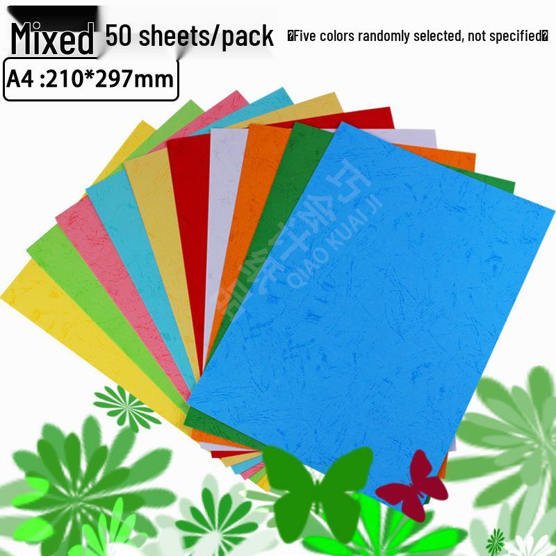 100 Sheets A3++/A4 Phoenix Tail Faux Leather Grain Paper, 180g, for Craft & Document Covers