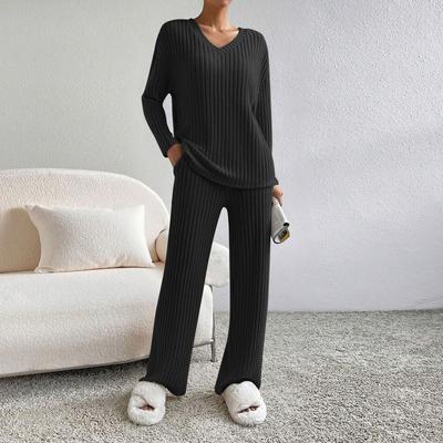 Women's Solid Color Sexy Casual Slim New Fashion Feminine Suit Two-piece Set