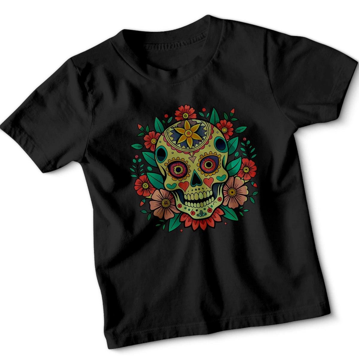 Sugar Skull Day Of The Dead Dotd Kids Tshirt Childrens Tee 3XL