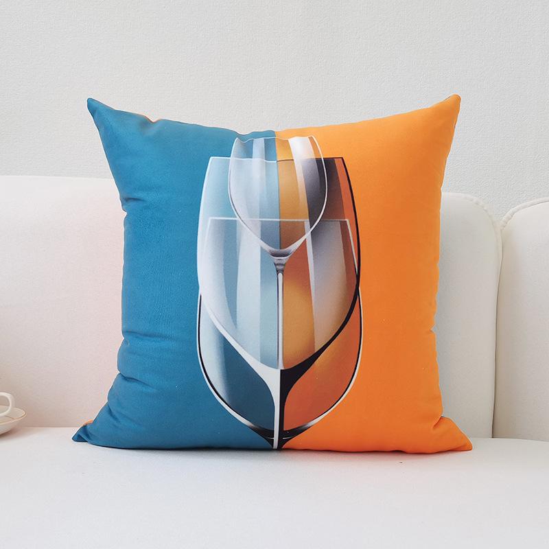 Nordic Ins Style Pillowcase Macaron Color Modern Simple Orange Sofa Car Cushion Cover Cushion Cover Pillowcase