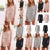 Cozy Deep V-neck Womens Knitted Jumper Sweater Dress For Autumn And Winter