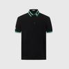 Men's 100% Cotton Short-Sleeved Polo Shirt with Color Contrast and Letter Print