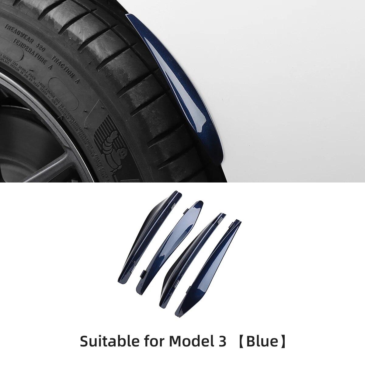 

LUCKEASY Для Tesla Model 3 -2023 Автомобільні бризковики Модель Y Бризковики Зовнішні аксесуари автомобіля Переднє заднє крило Захисне крило M3-EX94BLUE