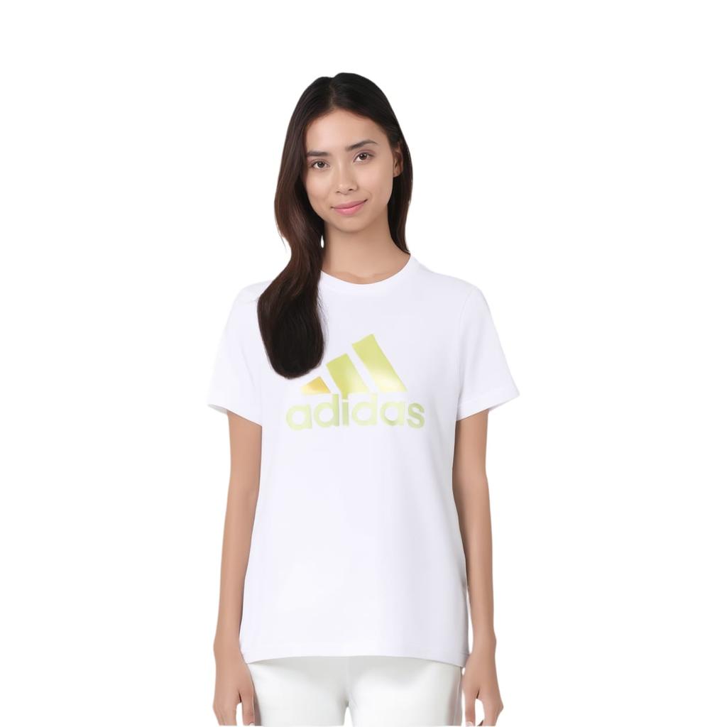 adidas T Shirts Women's White Crew Neck Moderate Straight Fit IM8885