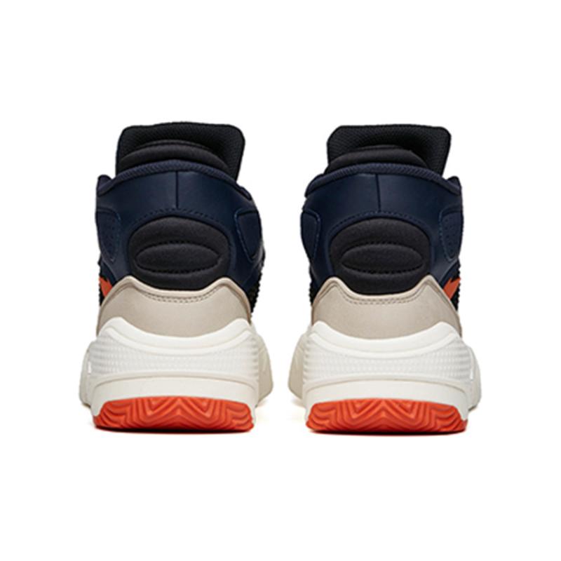 Anta Life Collection Flame Cushioning Wear-Resistant High-Top Skateboard Shoes Men's White Black Orange Sneakers 112148088-2