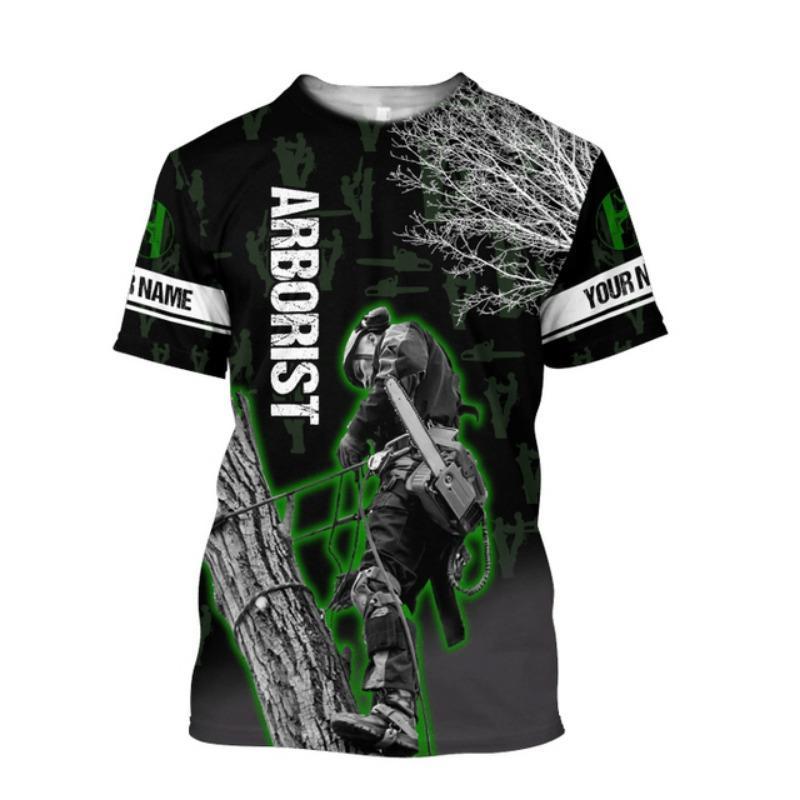 Camisetas Gráficas de Leñador Arborista de Moda Para Hombres Tendencia de Verano Manga Corta Camiseta Estampada en 3D Holgada Secado Rápido Ropa de Trabajo